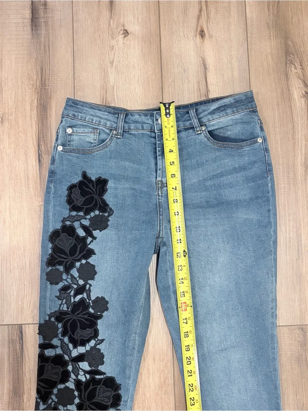 Boston Proper Floral Embroidered Skinny Jeans Cottagecore Boho Chic 10 Mobwife